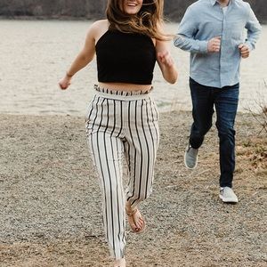 Express Striped Ankle Pants